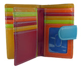 Womens Multi Coloured Real Leather RFID Purse for 13 Cards