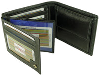 Italian Leather Wallet 10 card slots, 2 Note sections, Coin Pocket