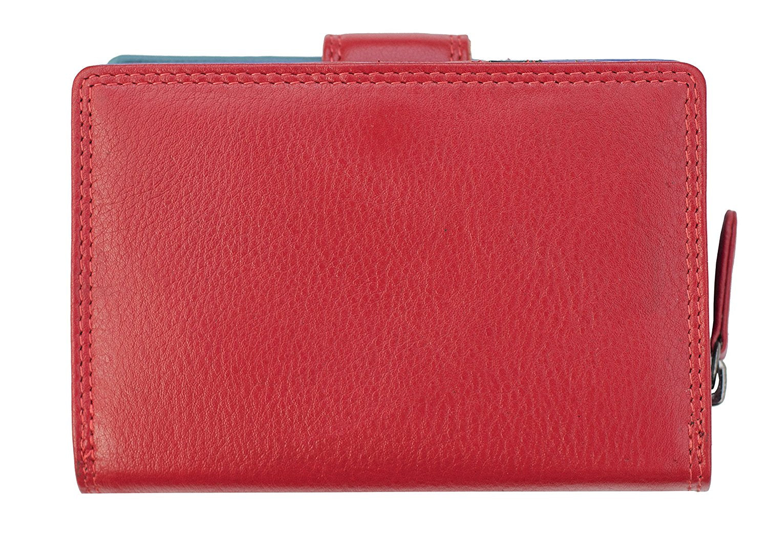 Womens Multi Coloured Real Leather RFID Purse for 10 Cards