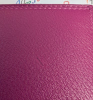 SALE Large Matinee Flap Over Organiser Purse  Real Leather Pink Purple Imperfect