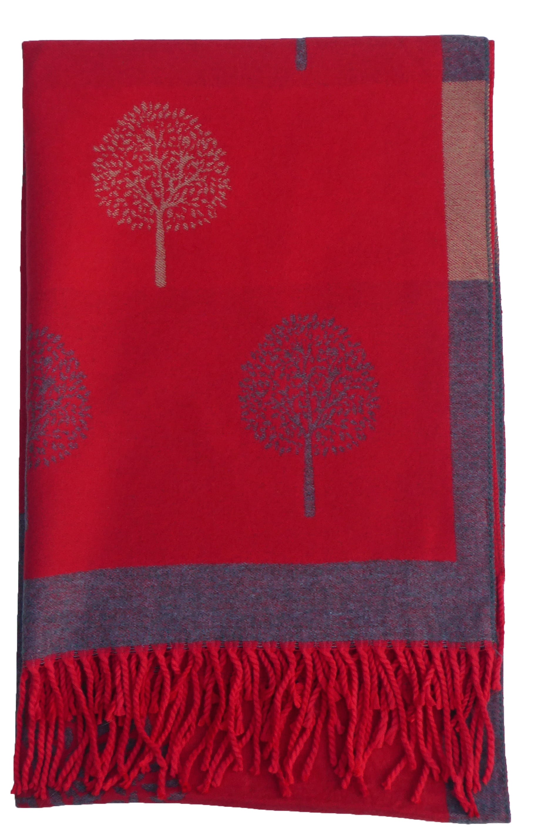 Tree Of Life Mulberry Design Stripe Long Scarf Shawl Soft Touch CASHMERE — view 18