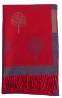 Tree Of Life Mulberry Design Stripe Long Scarf Shawl Soft Touch CASHMERE