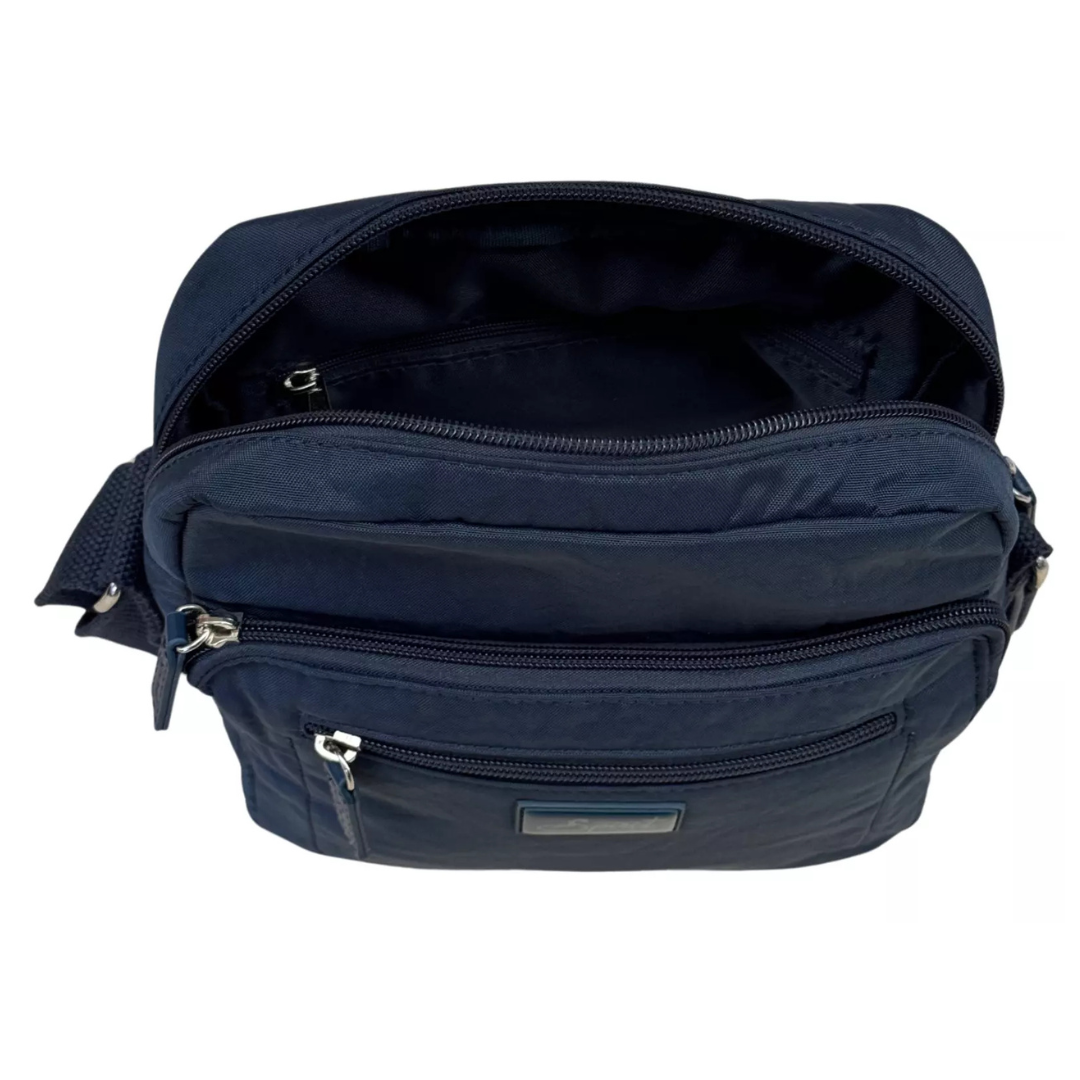 Navy Spirit Three Section Crossbody Bag Lightweight Bag