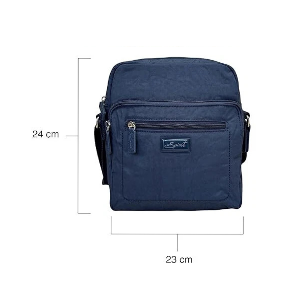 Navy Spirit Three Section Crossbody Bag Lightweight Bag
