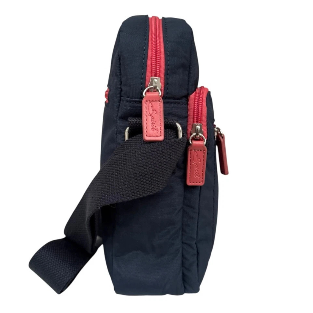 Navy Spirit Three Section Crossbody Bag Lightweight Bag