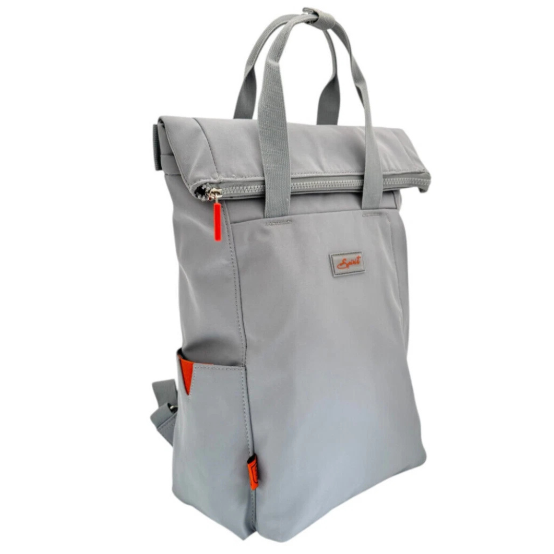 Spirit Eco Roll Top Backpack Large Lightweight  - Holidays, Everyday, Travel, Festivals — Grey