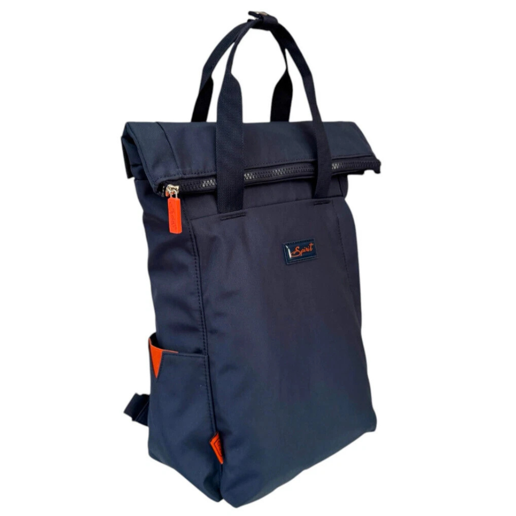 Spirit Eco Roll Top Backpack Large Lightweight  - Holidays, Everyday, Travel, Festivals — Navy