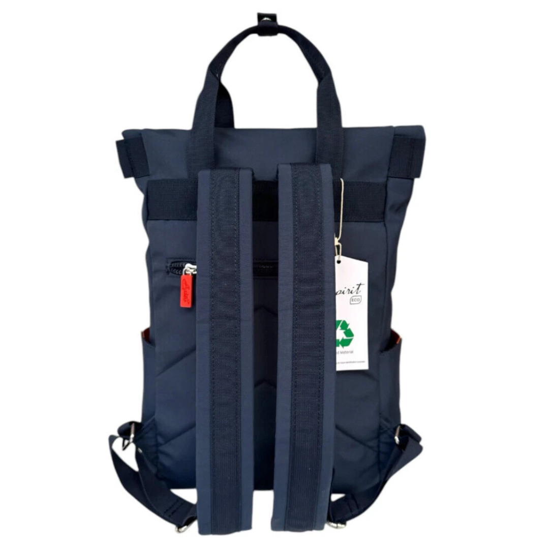 Navy Spirit Eco Roll Top Backpack Large Lightweight  - Holidays, Everyday, Travel, Festivals