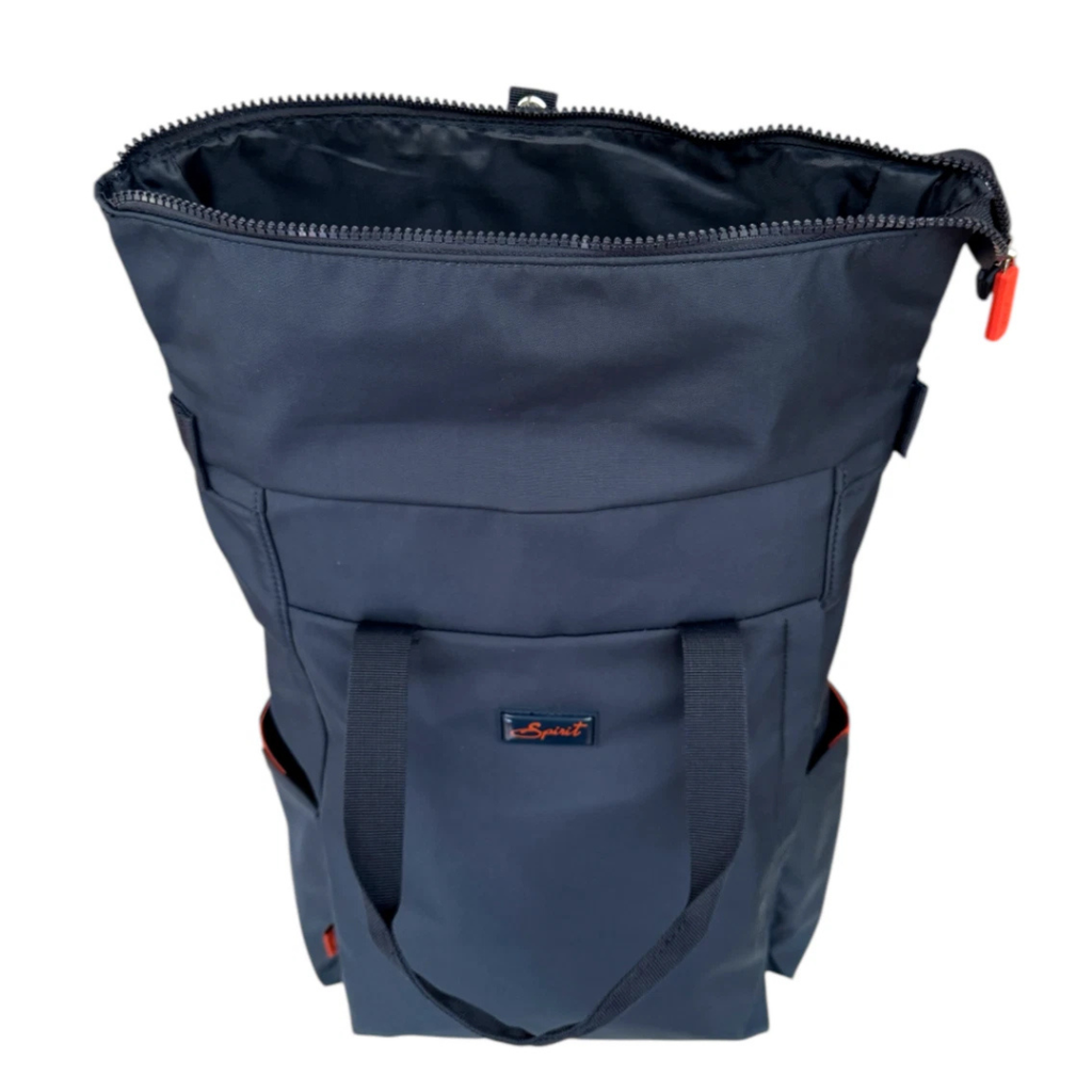 Navy Spirit Eco Roll Top Backpack Large Lightweight  - Holidays, Everyday, Travel, Festivals