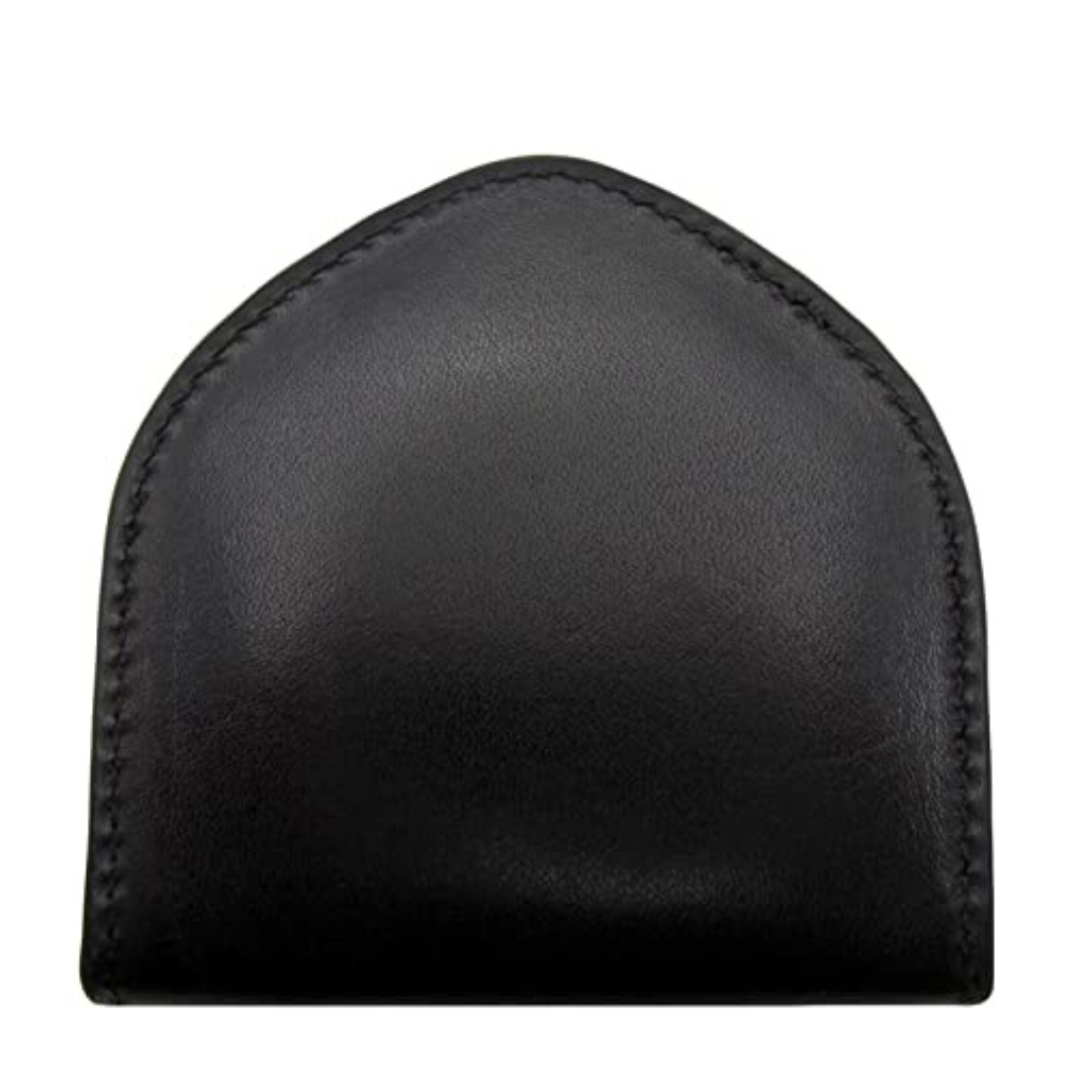 Premium Leather Coin Horseshoe Tray Purse Wallet Boxed - VISCONTI black colour closed