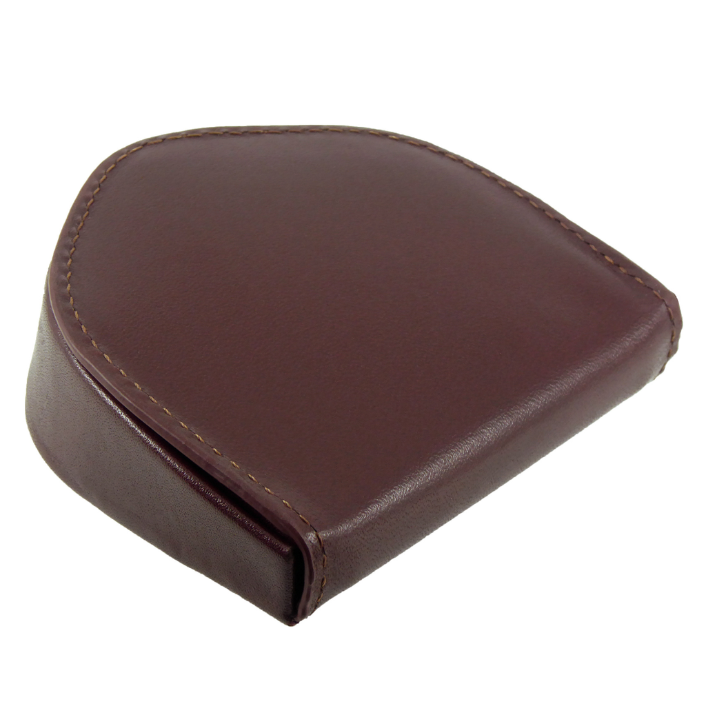 Premium Leather Coin Horseshoe Tray Purse Wallet Boxed - VISCONTI brown colour closed