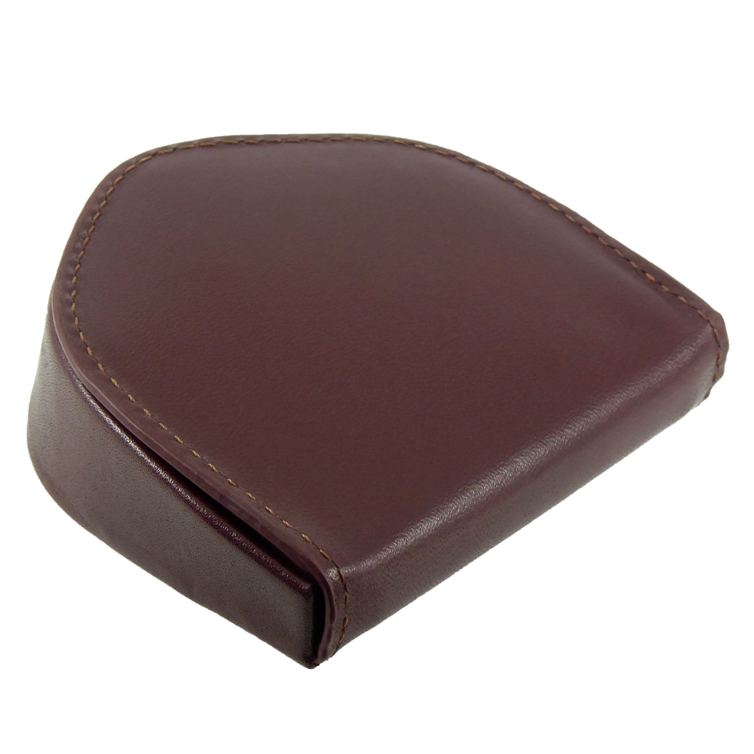 Premium Leather Coin Horseshoe Tray Purse Wallet Boxed - VISCONTI brown colour closed