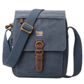 Troop London Strong Canvas Cross body Bag with Front Buckle — Blue