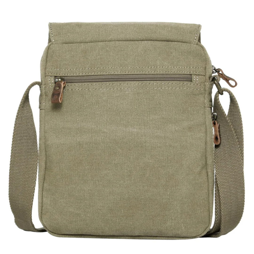 Womens Mens Troop London Strong Canvas Cross body Bag with Front Buckle