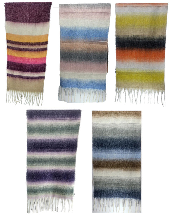 *SALE* Large Thick Fluffy Blanket Scarf Shawl Wrap Chunky Oversized Striped Winter