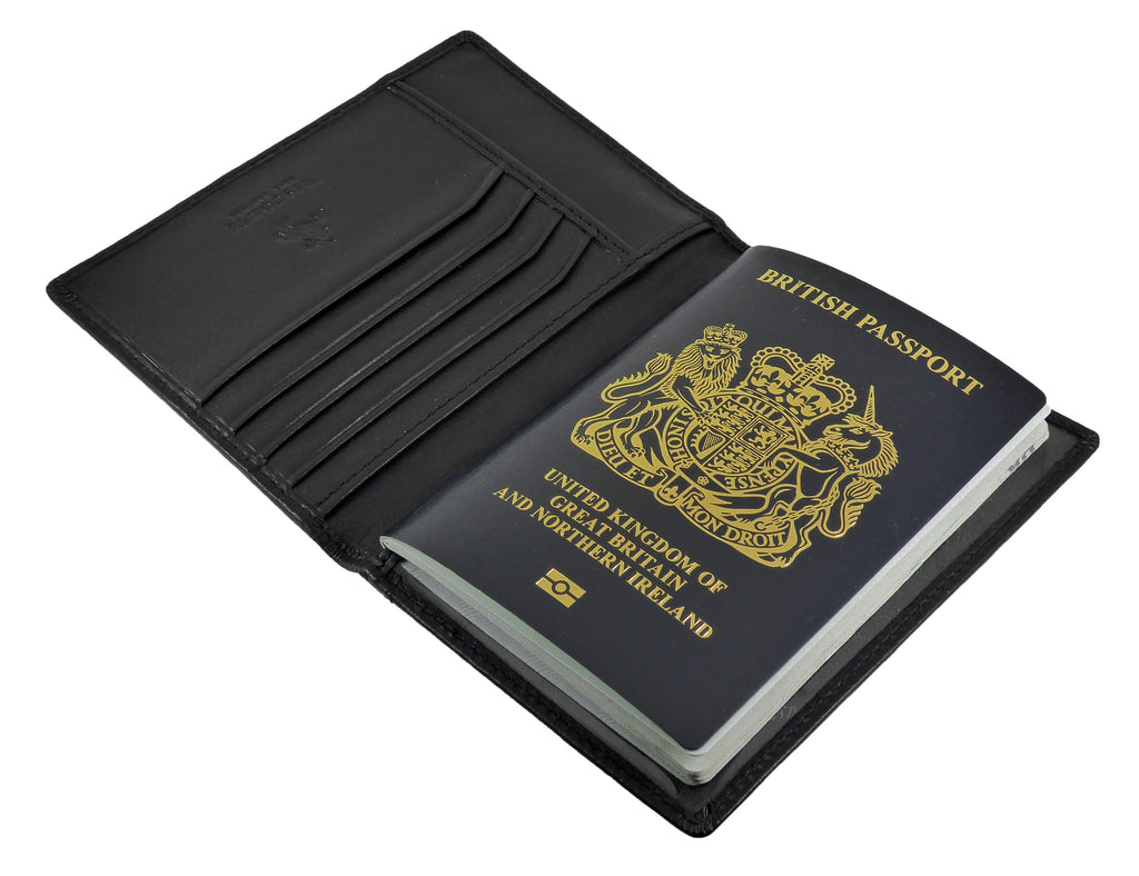 Passport Holder Card Slots - Premium Real Leather - Boxed Visconti — rear view