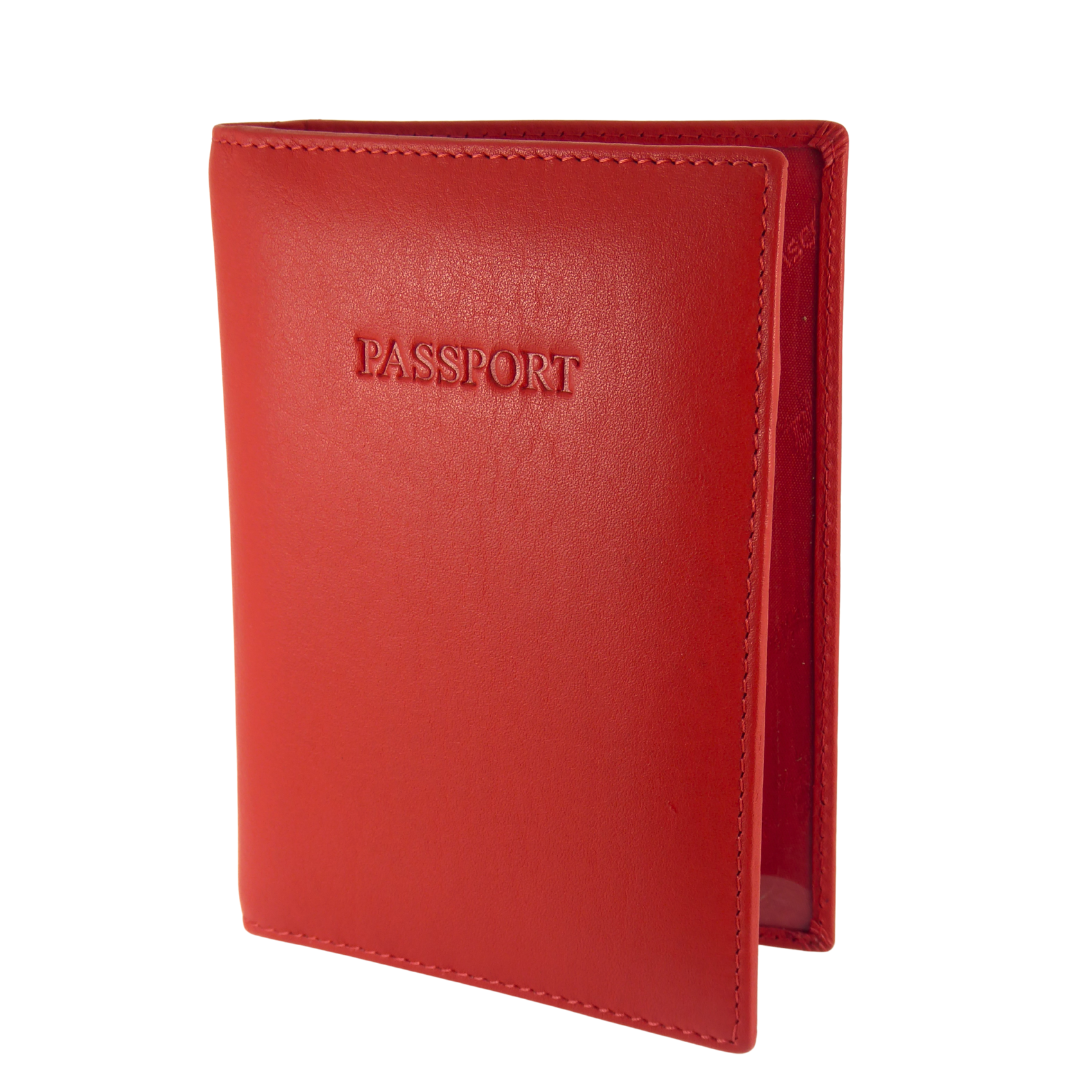 Red Passport Holder Card Slots - Premium Real Leather - Boxed Visconti