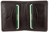 Mens Slim Compact Note Wallet 8 Card Slots Real Leather Visconti