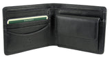 Mens Leather Bifold Coin Wallet 2 Notes 4 cards Visconti