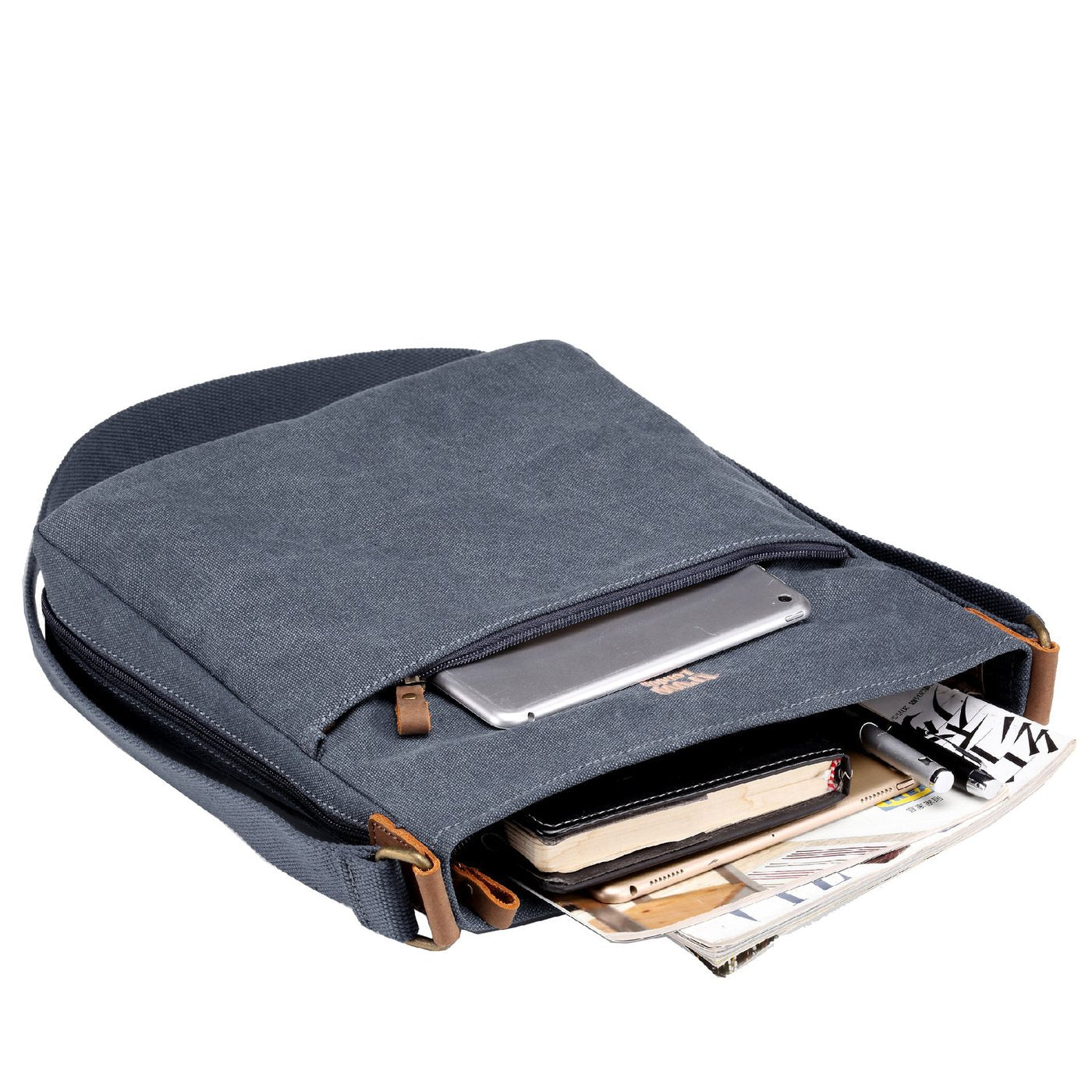 Troop London Strong Canvas Cross Body Bag - Large Size — rear view