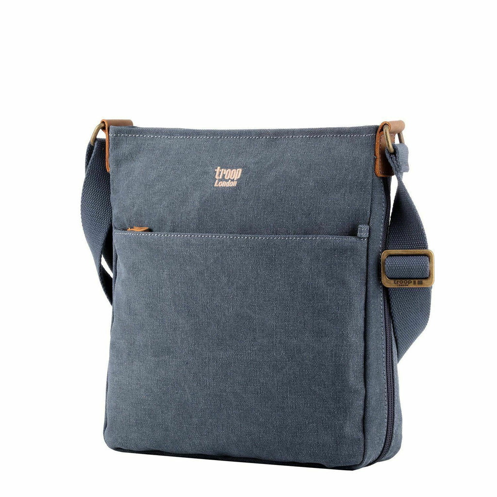Troop London Strong Canvas Cross Body Bag - Large Size — Blue