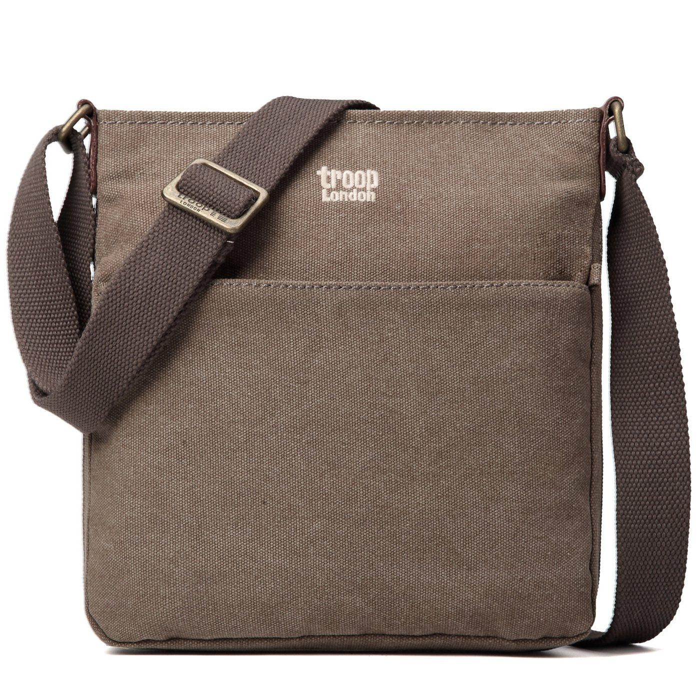 Troop London Strong Canvas Cross Body Bag - Large Size — Brown