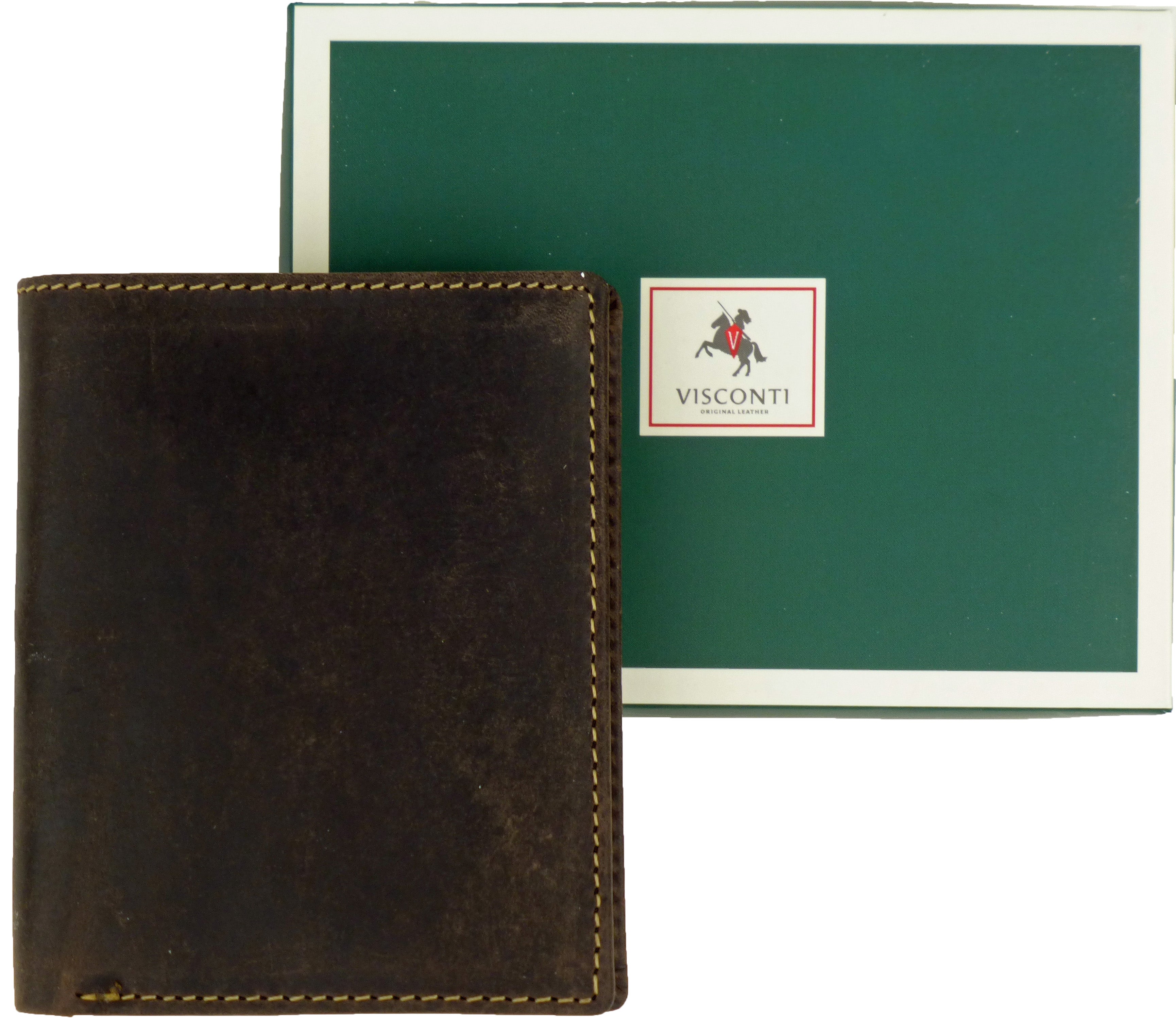 White Slim Wallet 6 Card slots  Visconti 705 Hunter Real Leather
