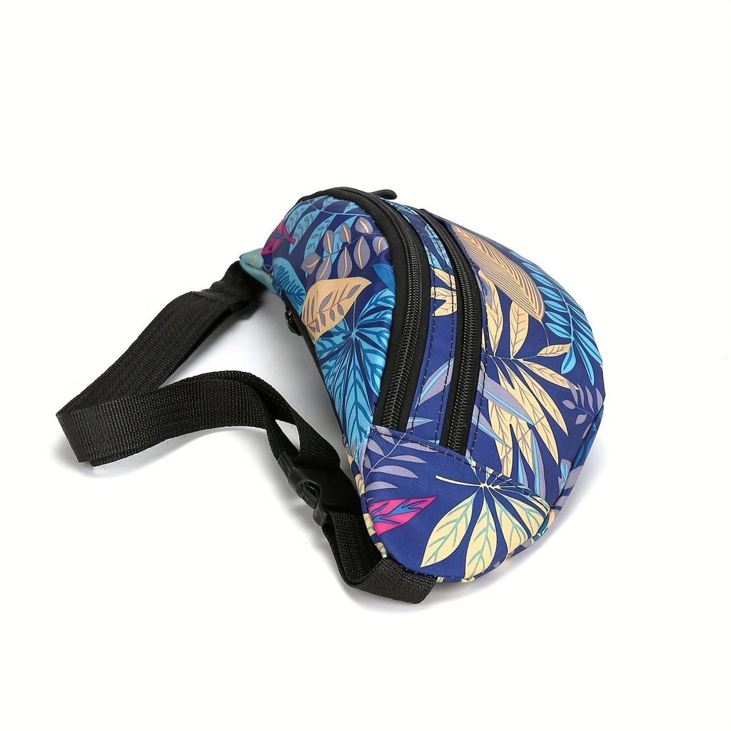 Nylon Floral Bumbag Waist Hip Bag - Holidays, Everyday, Travel, Festivals — rear view