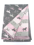 Horse Design Ladies Long Scarf Shawl Soft Touch