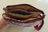 Womens Small Leaf Print Crossbody Phone Bag - Dog Walking, Holidays, Travel