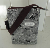 Womens Small Leaf Print Crossbody Phone Bag - Dog Walking, Holidays, Travel