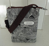 Womens Small Leaf Print Crossbody Phone Bag - Dog Walking, Holidays, Travel