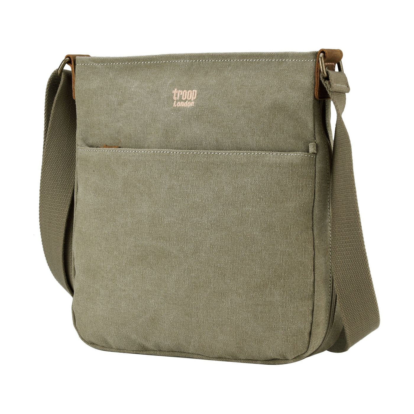 Troop London Strong Canvas Cross Body Bag - Large Size — Khaki