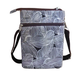 Womens Small Leaf Print Crossbody Phone Bag - Dog Walking, Holidays, Travel