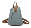 Small Triangular Backpack Shoulder Bag with Tab Top — Light Blue