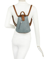 Small Triangular Backpack Shoulder Bag with Tab Top