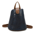 Small Triangular Backpack Shoulder Bag with Tab Top — Navy