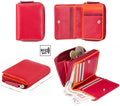 Small Compact Purse Multicoloured - Real Leather - RFID — Red Multi