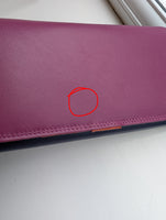 Imperfect Large Matinee Flap Over Organiser Purse  Real Leather Pink Purple