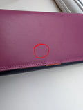 Imperfect Large Matinee Flap Over Organiser Purse  Real Leather Pink Purple