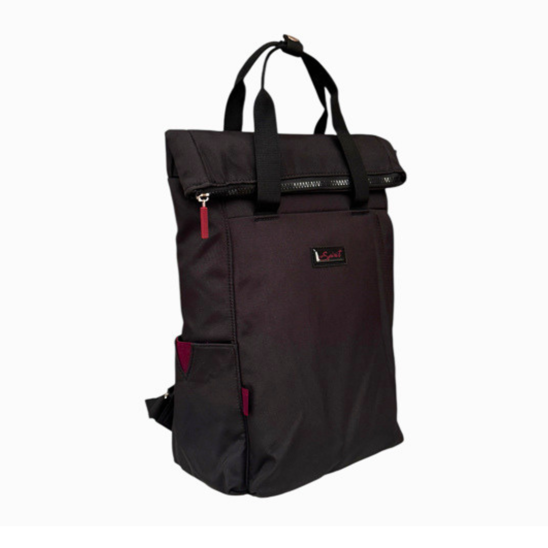 Spirit Eco Roll Top Backpack - Lightweight & Water Resistant — Black