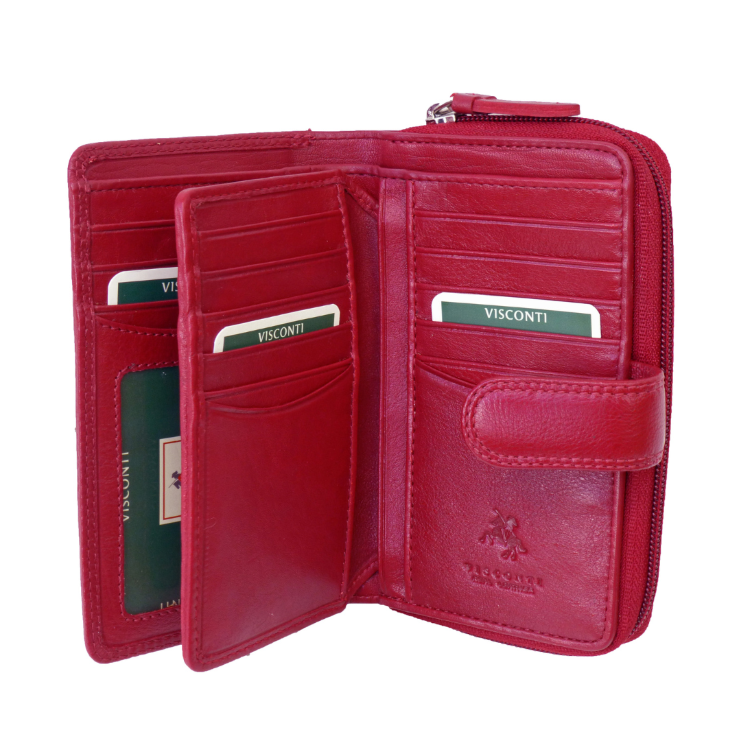 Visconti Large Real Leather Purse - 16 Card Slots & RFID Blocking, Gift Boxed