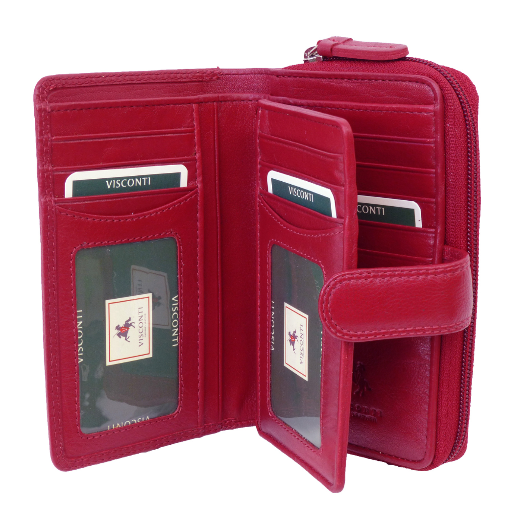 Visconti Large Real Leather Purse - 16 Card Slots & RFID Blocking, Gift Boxed