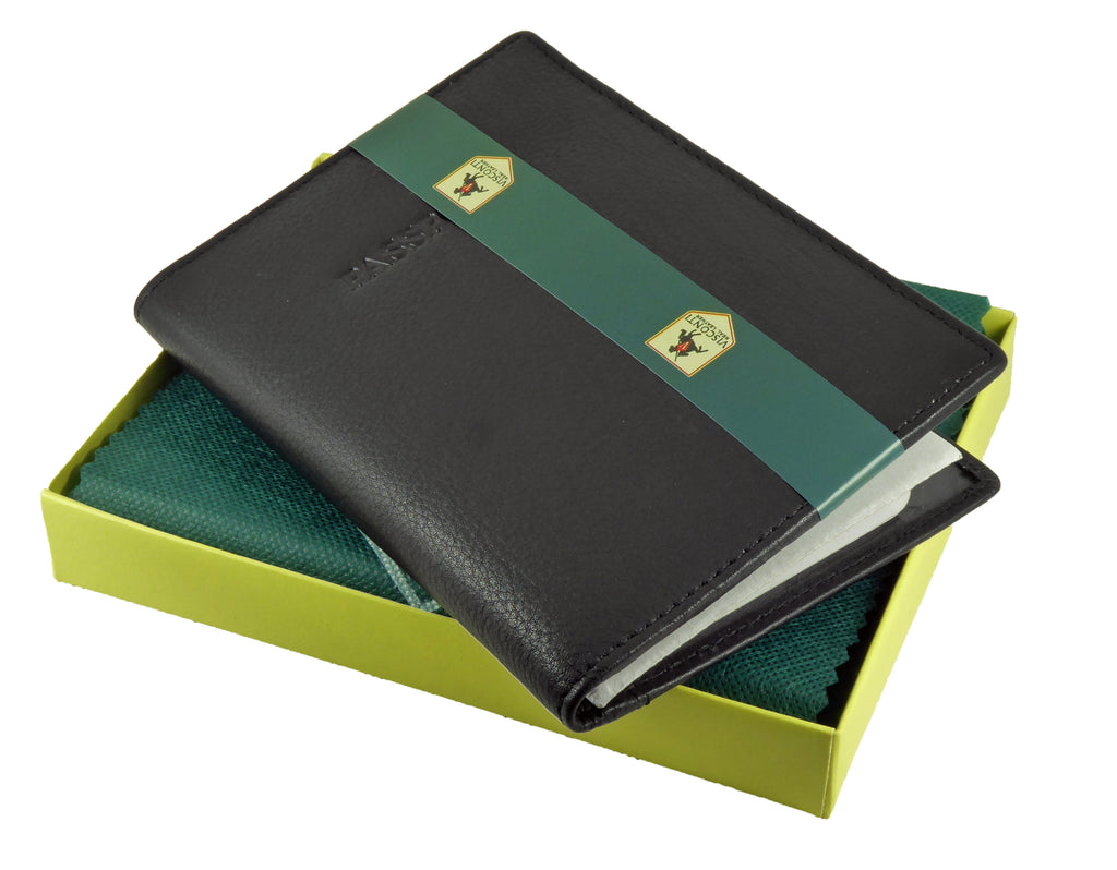 Passport Holder Card Slots - Premium Real Leather - Boxed Visconti — flat lay view