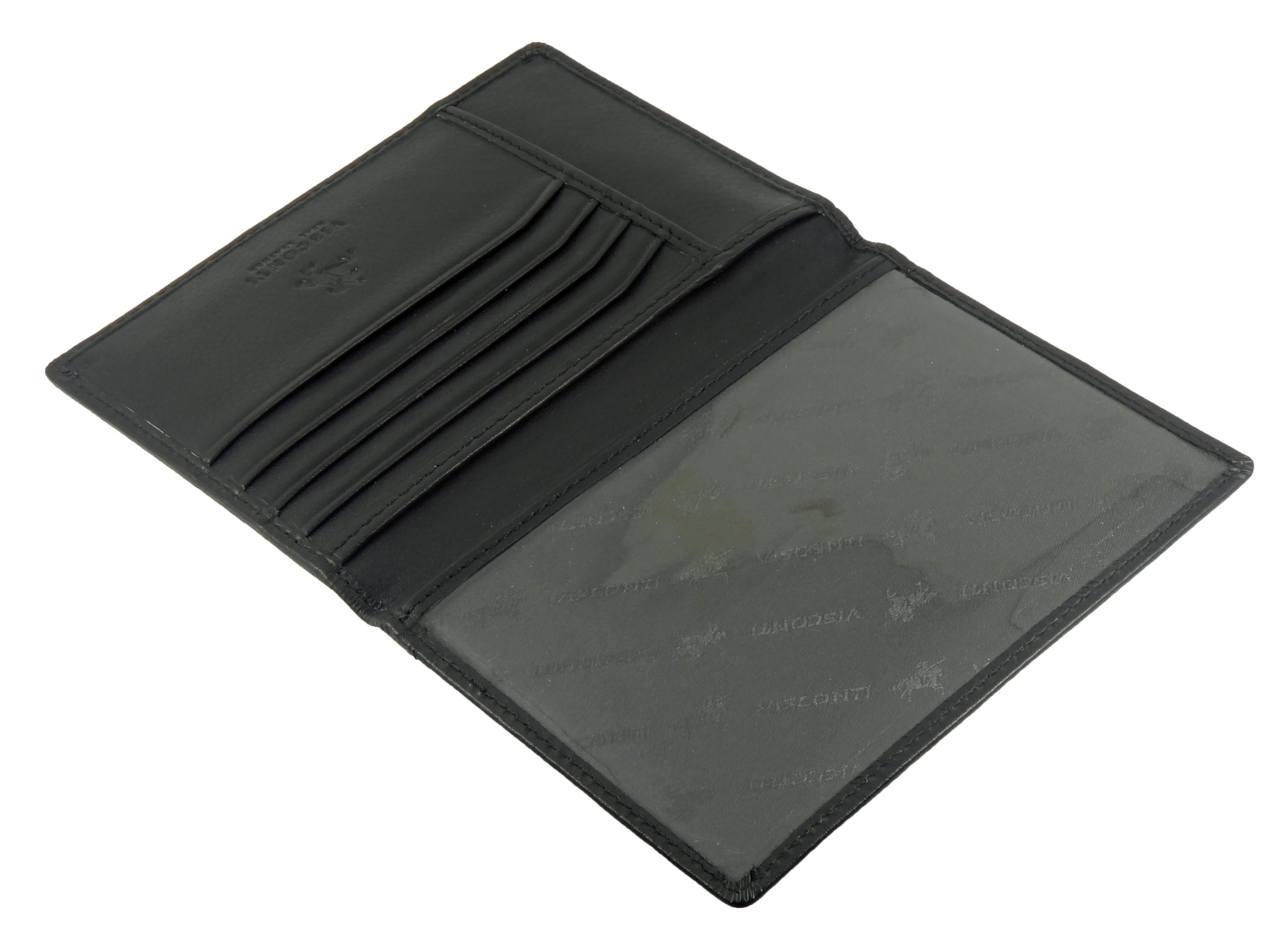 Passport Holder Card Slots - Premium Real Leather - Boxed Visconti — close-up detail