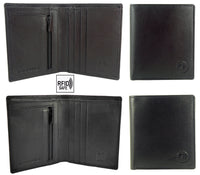 Mens Leather Bi Fold Leather Wallet 3 Cards RFID 2 Colours Mala