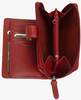 Visconti HT33 purse interior showing Visconti logo fabric lining and card slot detail