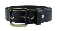 1 1/4" Wide Leather Belt Navy