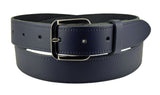 1 1/4" Wide Leather Belt Navy