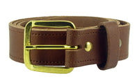 1 1/4" Wide Leather Belt Tan